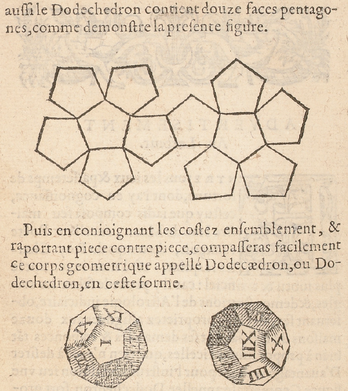 Plan de construction pour un dé à douze faces